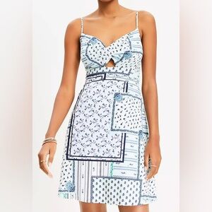LOFT Patchwork Twist Cutout Cami Dress
